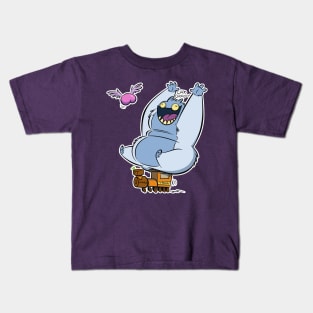 Yeti Riding a Hype Train with a Flying Butt Kids T-Shirt